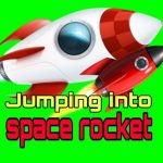Jumping into space rocket travels in space